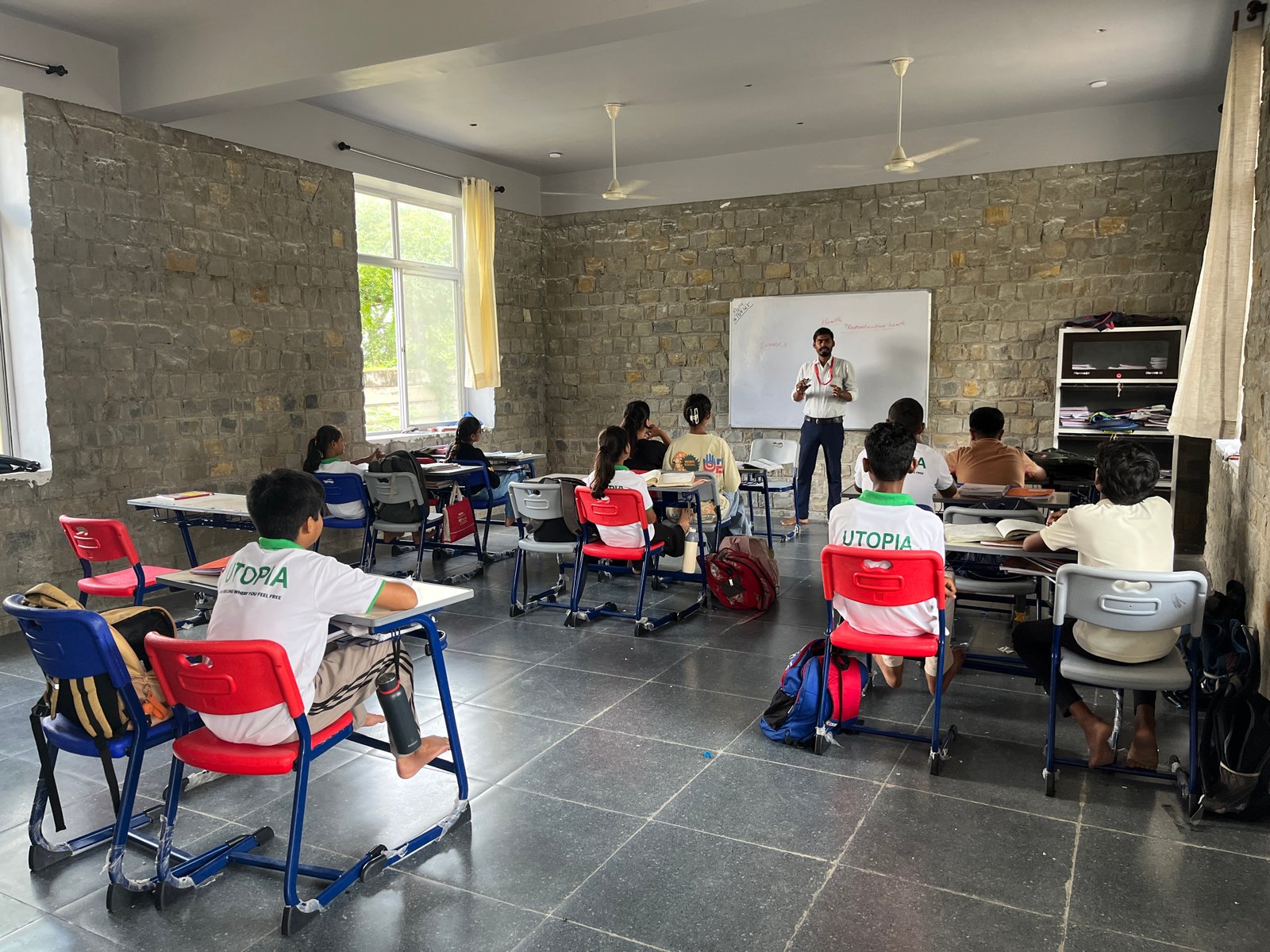 Facilitator with students